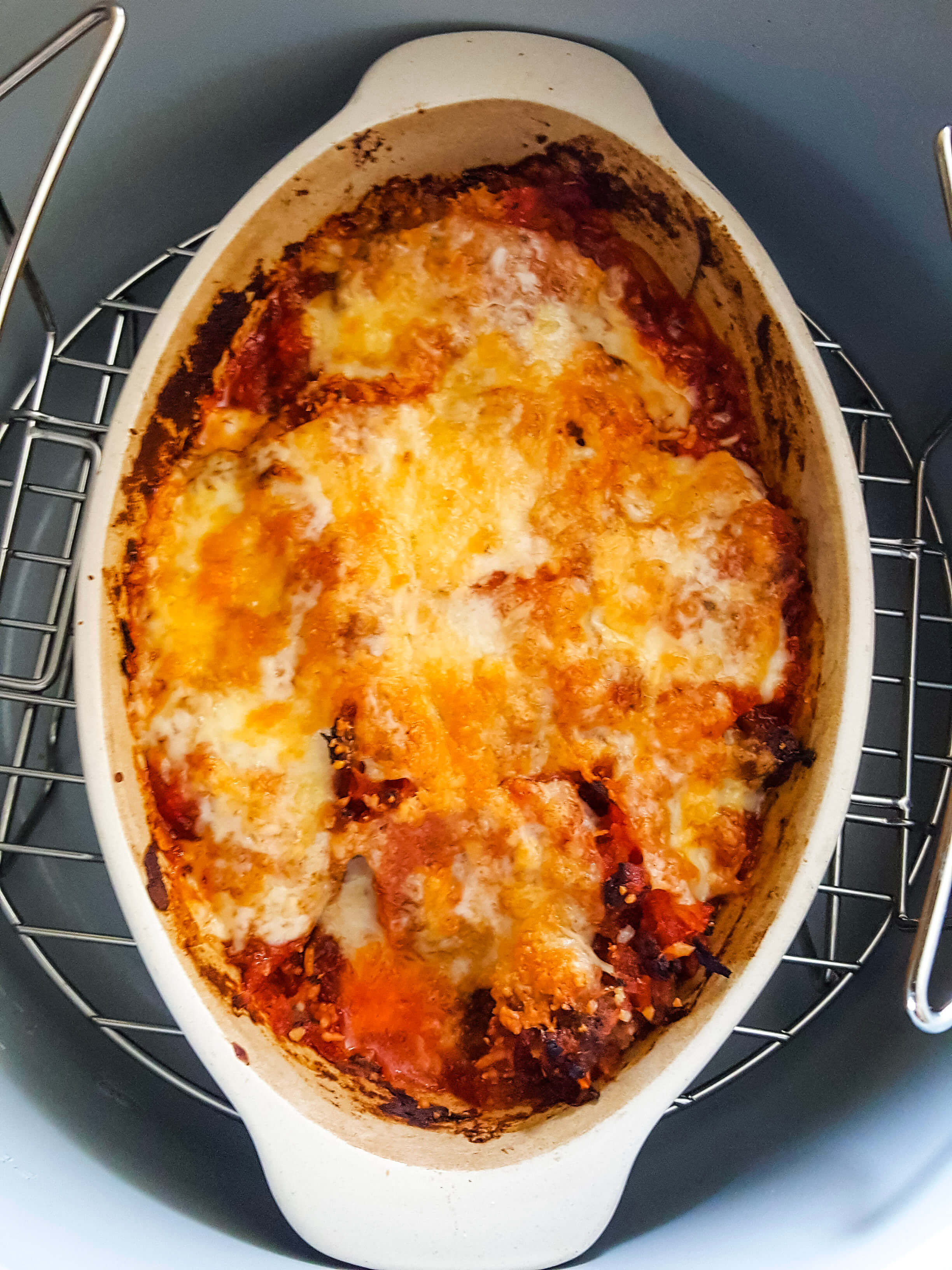 Single Serve Low Carb Lasagna in the Ninaj Foodi Pressure Cooker