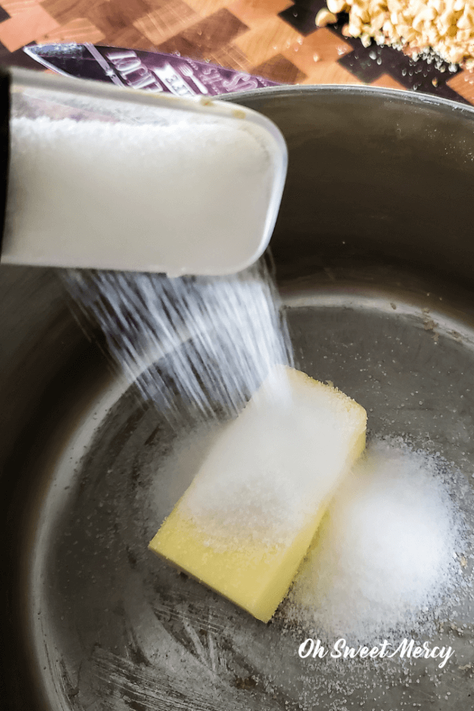 Adding granulated stevia to butter for healthy no bake cookies