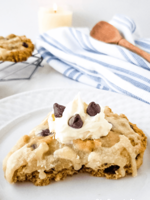 Chocolate Chip Scone with Clotted Cream and Chocolate Chips