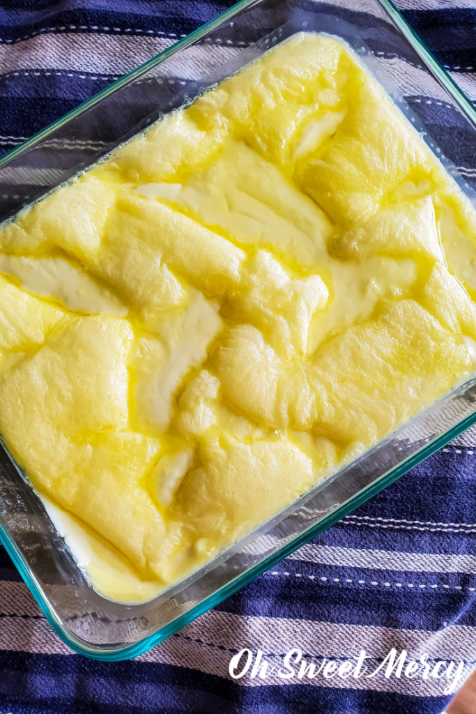 Baked clotted cream with golden crust