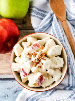 Bowl of Creamy Fall Apple Salad