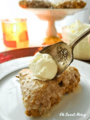 Pumpkin scone with clotted cream