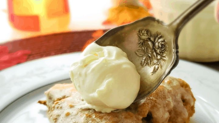 Pumpkin scone with clotted cream