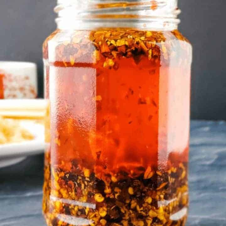 Jar of chili garlic oil