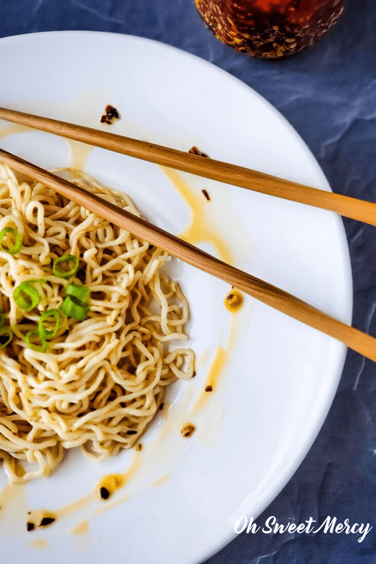 Low carb noodles with chili garlic oil