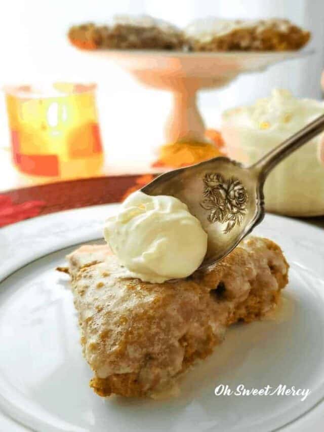 PUMPKIN SCONES WITH PECAN BROWN BUTTER GLAZE | THM S, LOW CARB RECIPE
