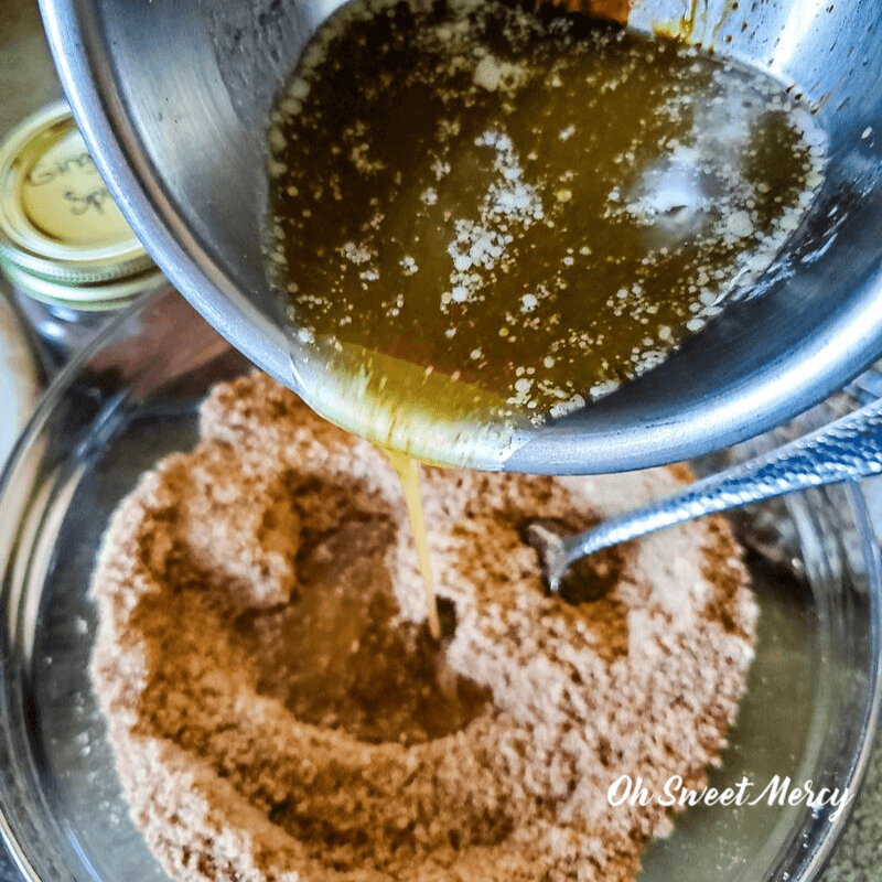 Adding butter to dry crust ingredients