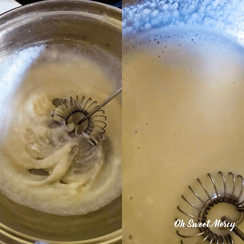 dissolving bloomed gelatin over heat