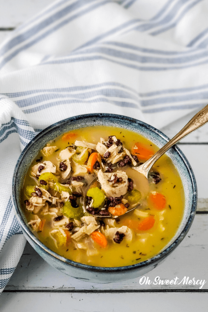 Bowl of Creamy Turkey and Rice Soup