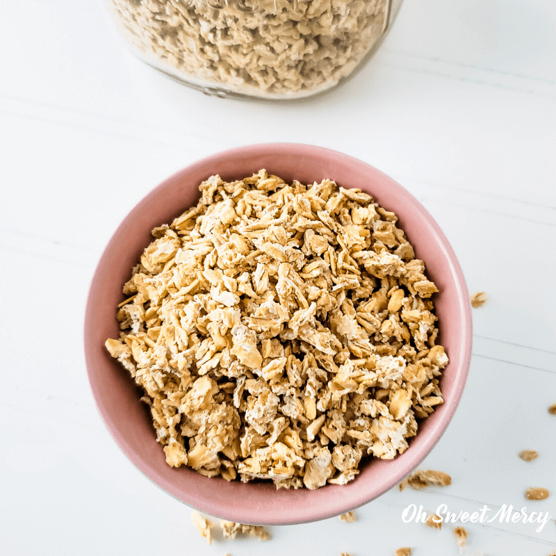 bowl of presoaked and dehydrated oats