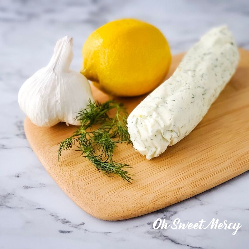 Lemon, Garlic and Dill compound butter