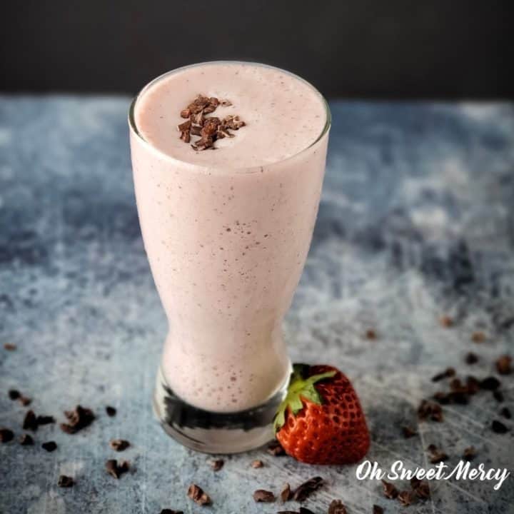 Glass of Chocolate Covered Strawberry Smoothie