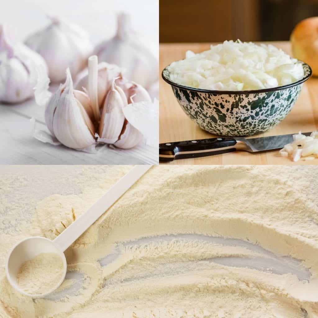 Garlic and onion powders