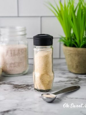Bottle of homemade garlic salt