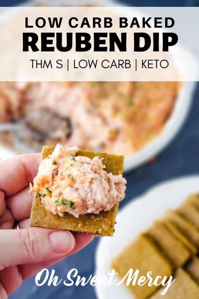 LOW CARB BAKED RUEBEN DIP PINTEREST PIN