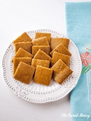 Plate of mock rye cocktail bread