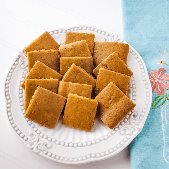 Plate of mock rye cocktail bread