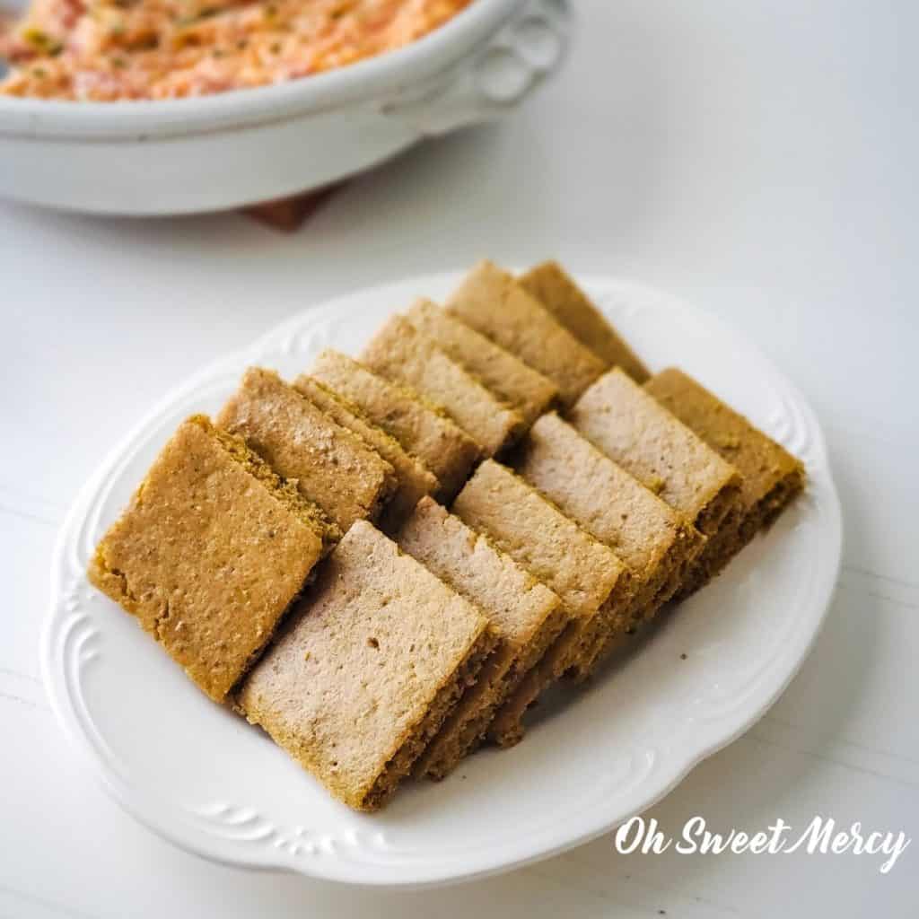 Plate of Mock Rye Cocktail Bread