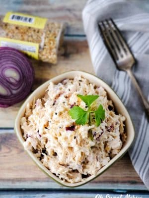 Bowl of Everything Bagel Seasoning Chicken Salad