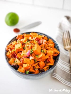 Bowl of Chipotle Lime Roasted Sweet Potato Salad