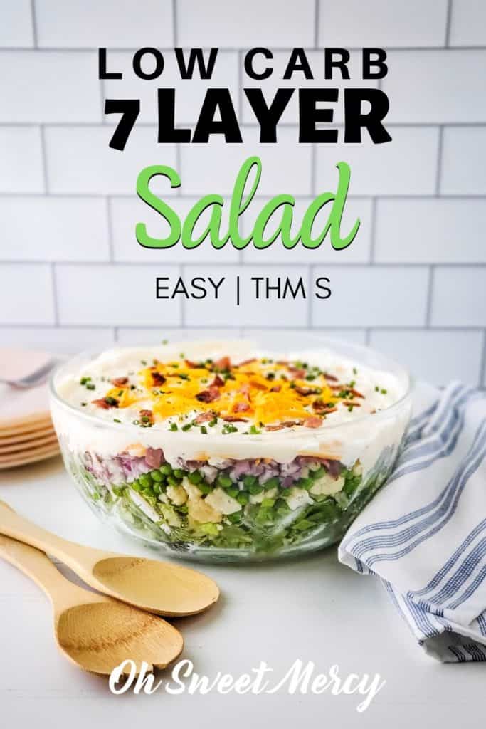 LOW CARB 7 LAYER SALAD PINTEREST PIN