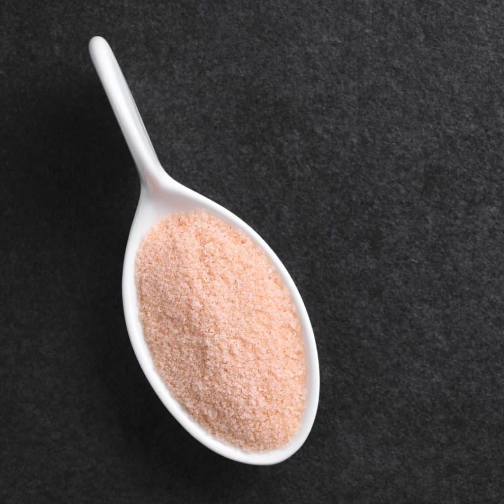 spoonful of fine pink Himalayan salt