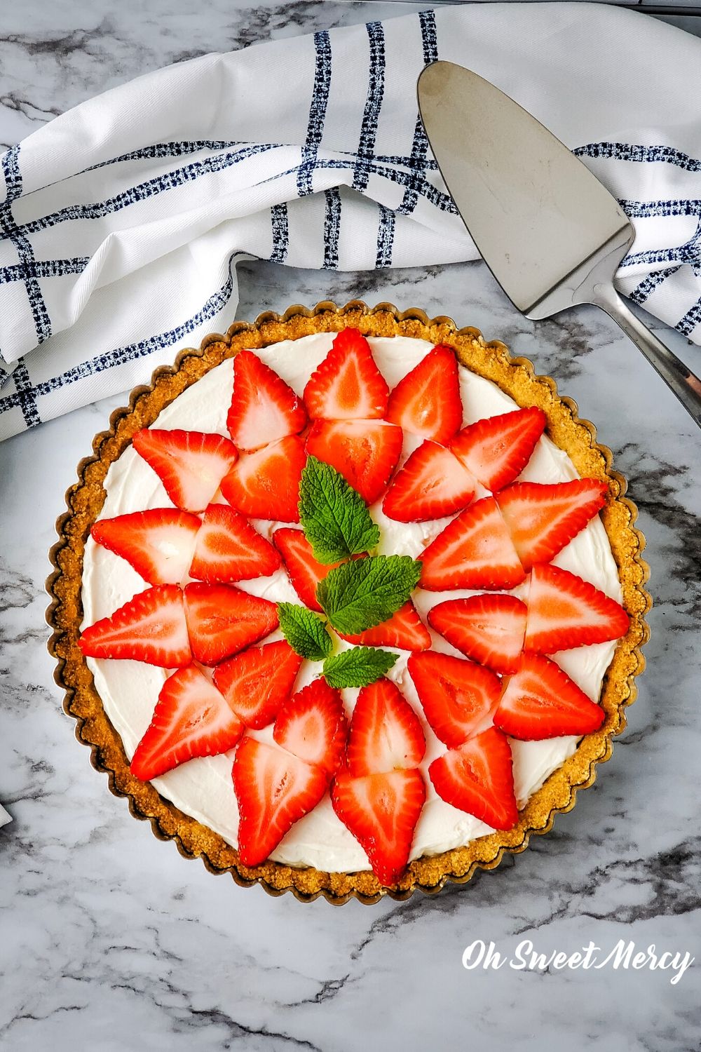 Strawberry Mascarpone Tart with fresh strawberries