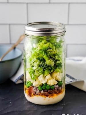 7 Layer Salad In A Mason Jar
