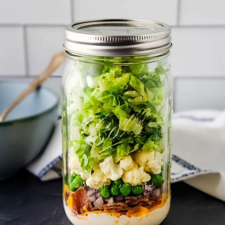 7 Layer Salad In A Mason Jar