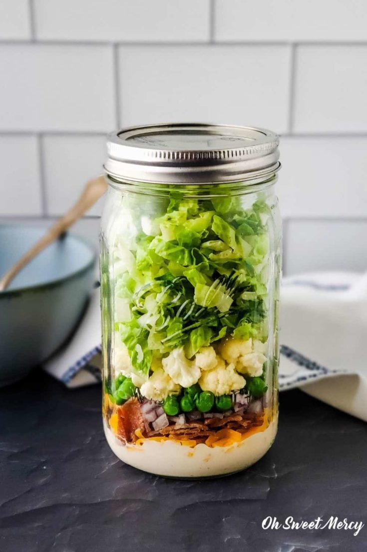 Make Ahead 7-Layer Salads in a Jar - That Skinny Chick Can Bake