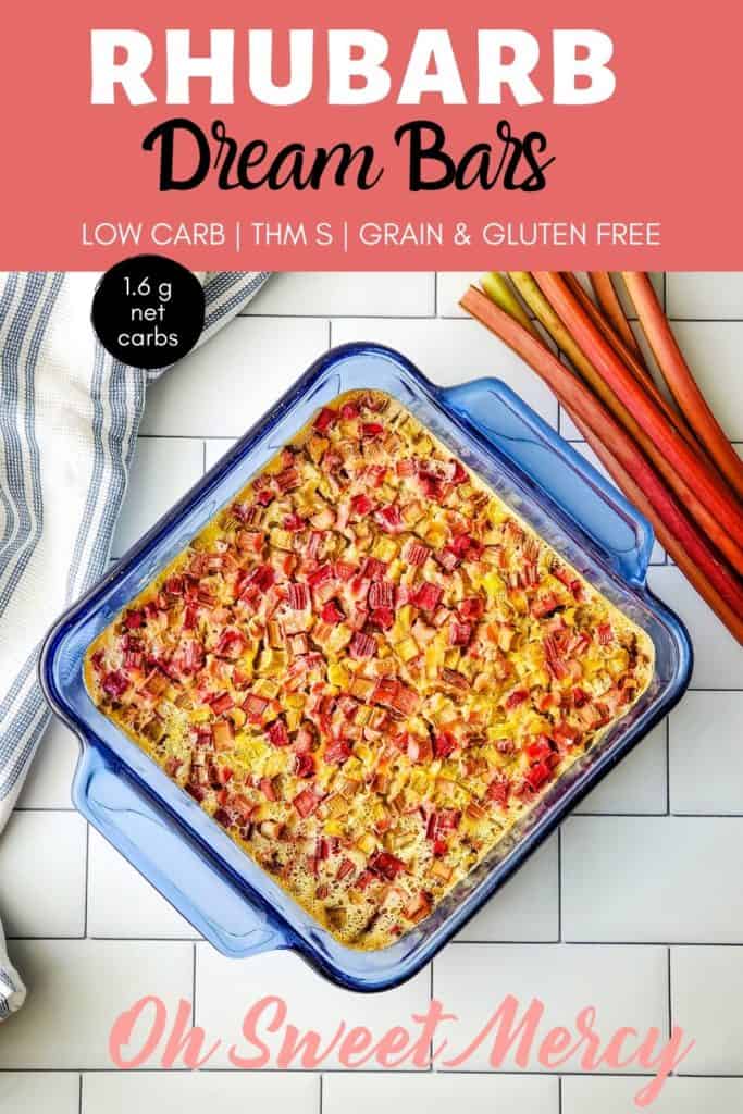 LOW CARB RHUBARB DREAM BARS PINTEREST PIN