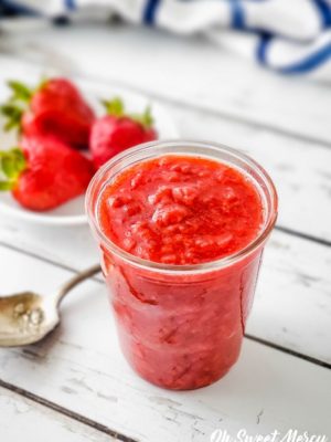 Jar of sugar free strawberry sauce