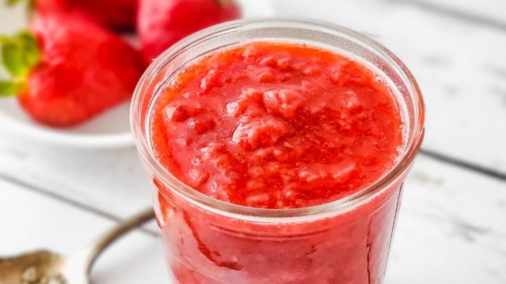 Jar of sugar free strawberry sauce
