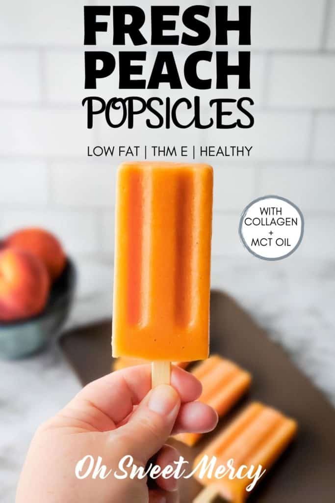 Fresh Peach Popsicles Pinterest Image