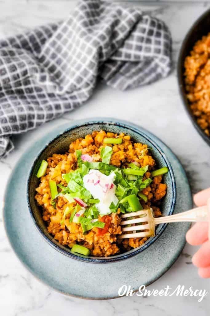 Bowl of cauli rice version 