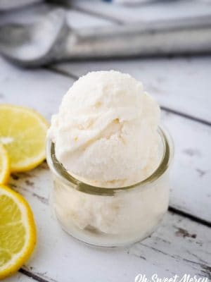 Scoops of lemon ice cream