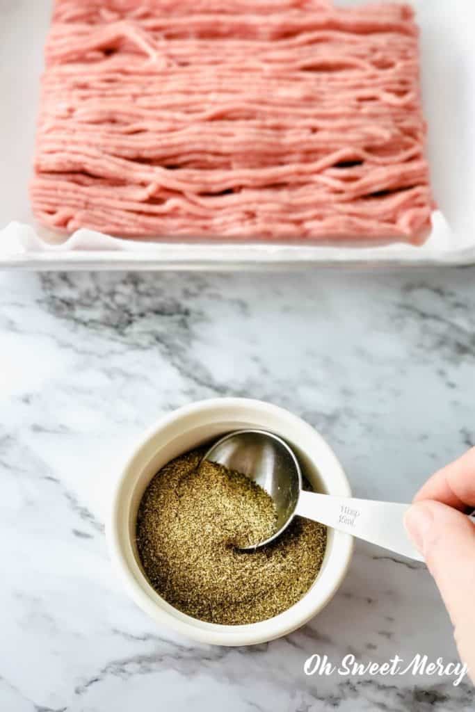 How To Make Bulk Breakfast Sausage Seasoning - Oh Sweet Mercy