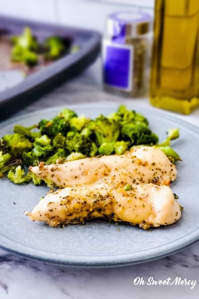 Herbes de Provence Chicken and Broccoli on a plate