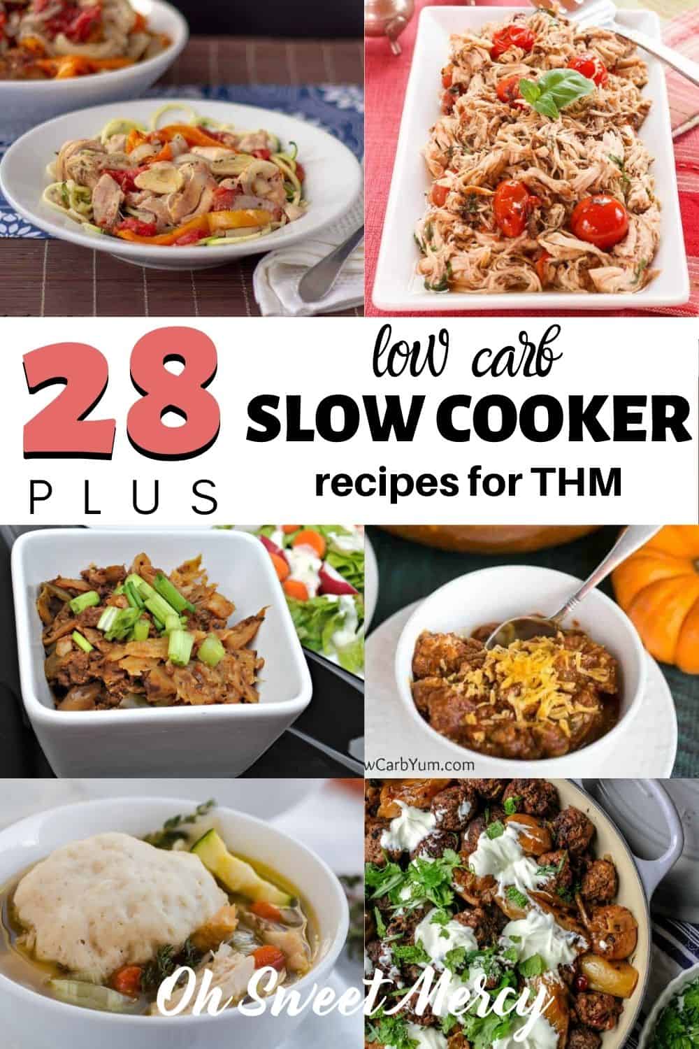 Grab your meal planning supplies and get these easy low carb slow cooker recipes on your menu for the month. Perfect for THM S meals, saving time, and even saving money. #lowcarb #slowcooker #crockpot #healthy #mealplanning #timesaver #thm @ohsweetmercy