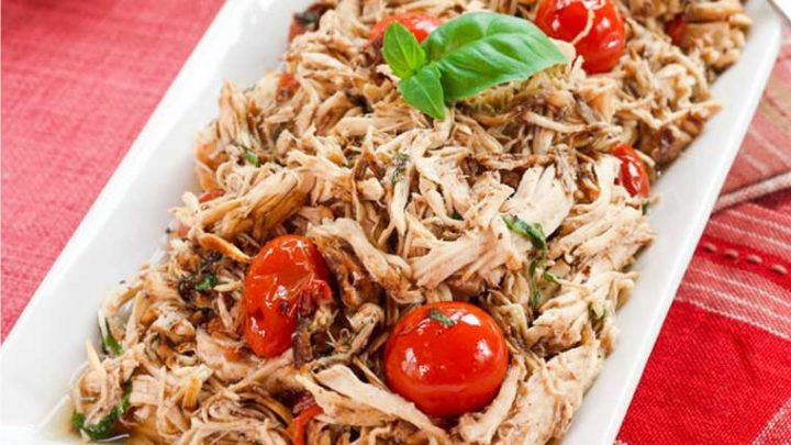 Image for Slow Cooker Balsamic Chicken with Fresh Tomatoes and Basil