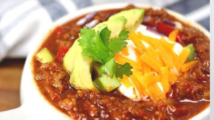 Image for Easy Low Carb Keto Chili & Keto Cornbread {Instant Pot or Slow cooker}