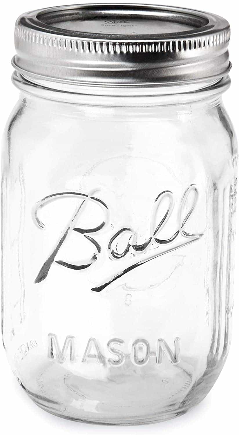 Ball Regular Mouth Mason Jars with Lids and Bands, 16-Ounces (4-Pack)