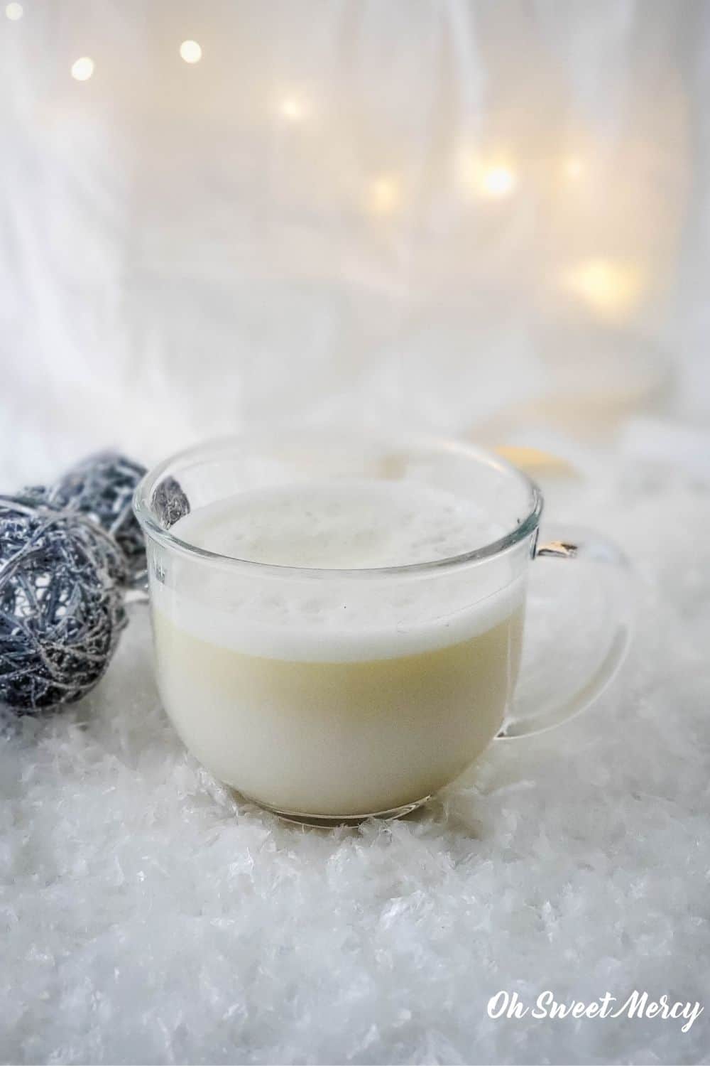 Creamy Peppermint White Hot Chocolate | THM S, Dairy Free - Oh Sweet Mercy
