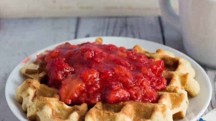 Image for Coconut Waffles with Strawberries Low Carb Gluten Free THM S