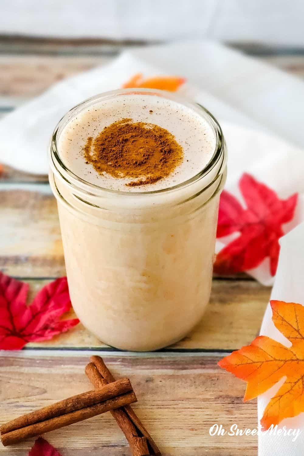 Low Carb Maple Cinnamon Protein Shake THM S or FP Oh Sweet Mercy