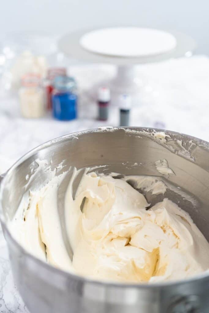 Mixing bowl of frosting