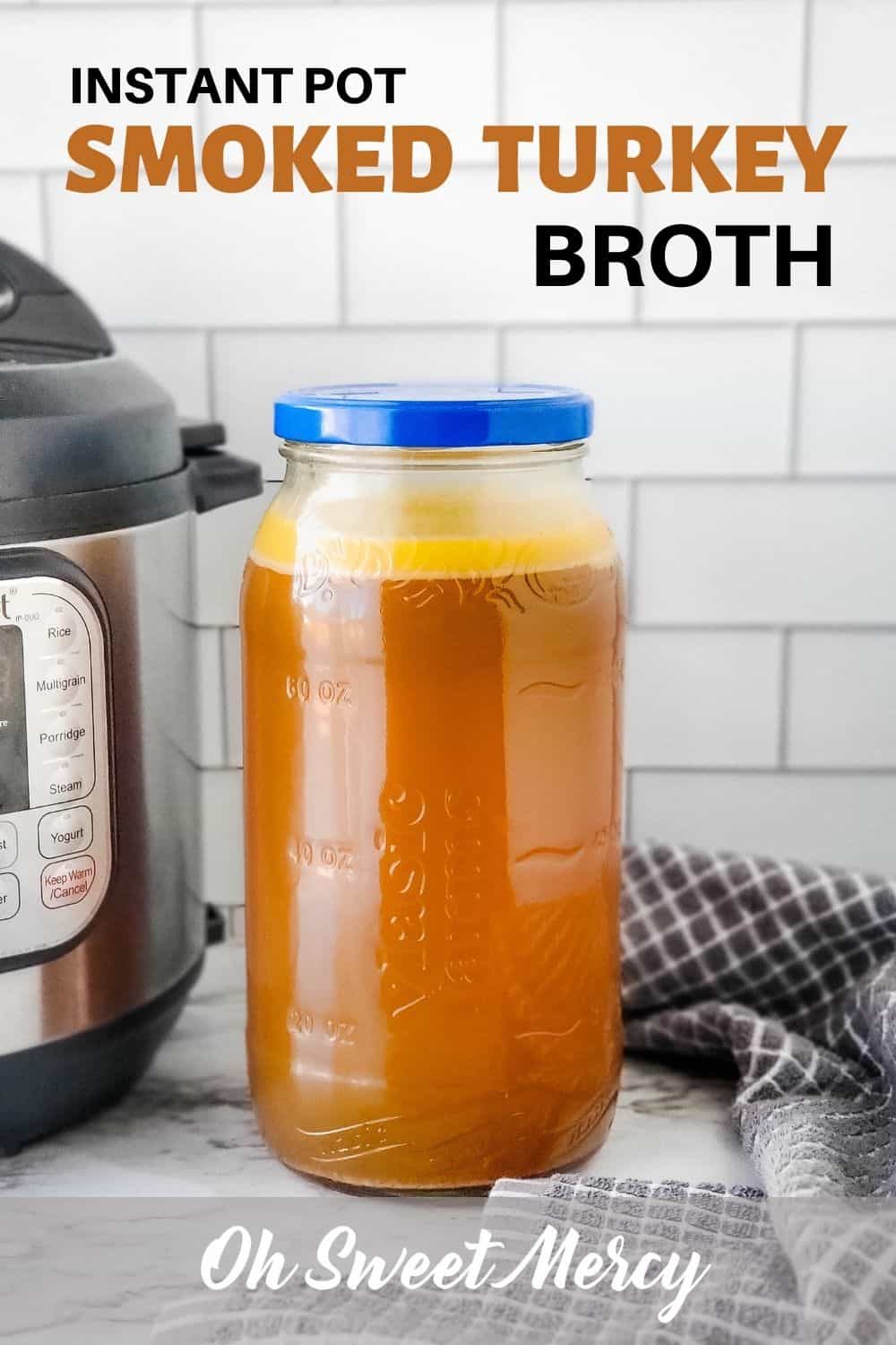  Save your smoked turkey frame and make the most amazing and magical smoked turkey broth easily in your Instant Pot. Turns out perfect, and gels, every time! Wonderful for soups, stews, cooking grains, and making the best ever gravy. #instantpot #bonebroth #smokedturkey #thm @ohsweetmercy