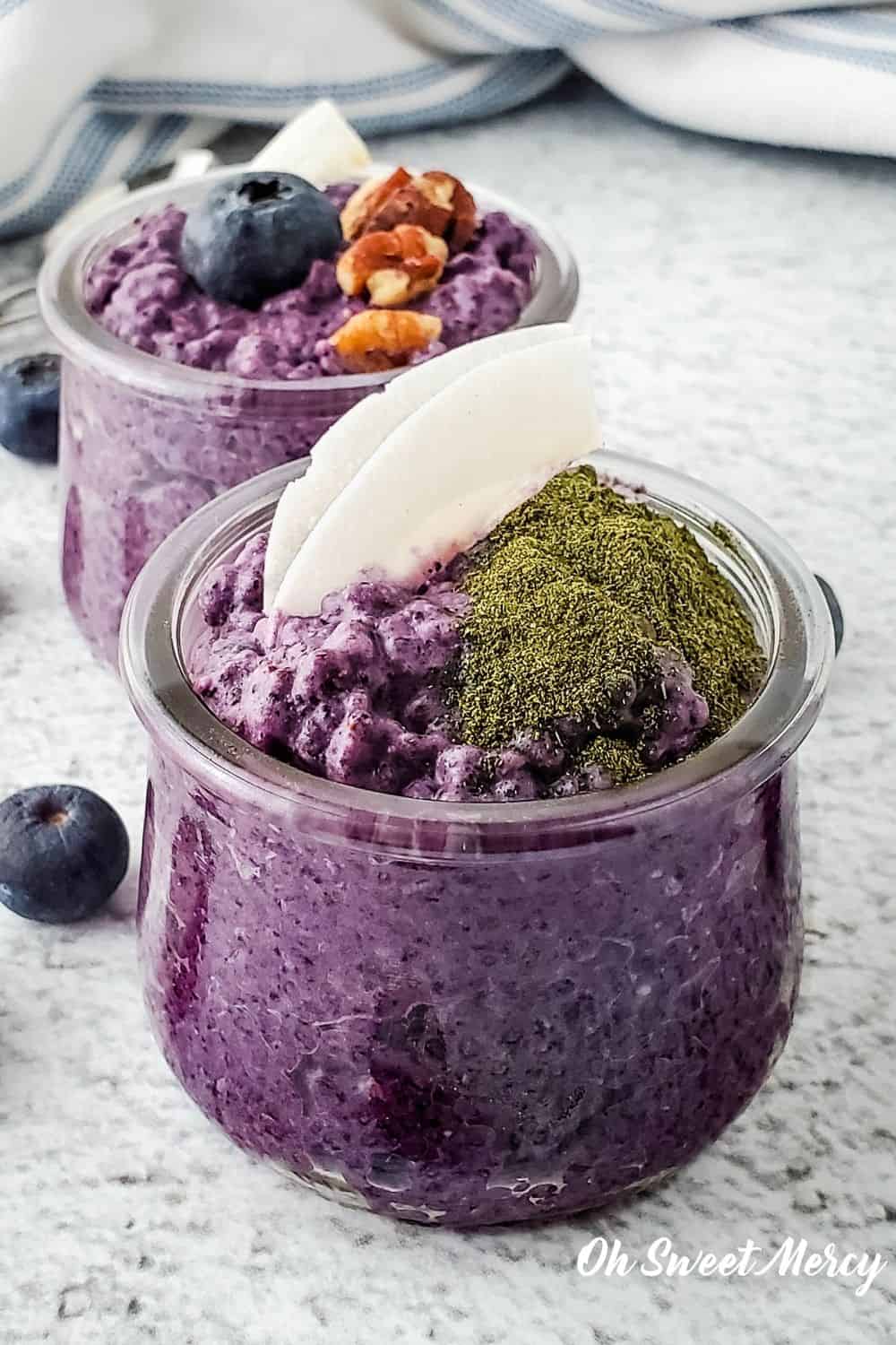 Coconut Blueberry Chia Pudding THM S, Dairy Free Oh Sweet Mercy
