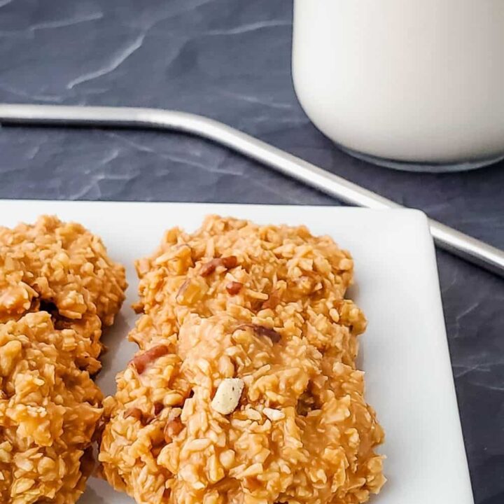 Plate of butterscotch no bake cookies