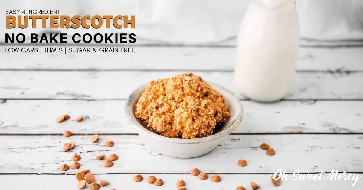 Easy Butterscotch No Bake Cookies THM S, Sugar & Grain Free Oh